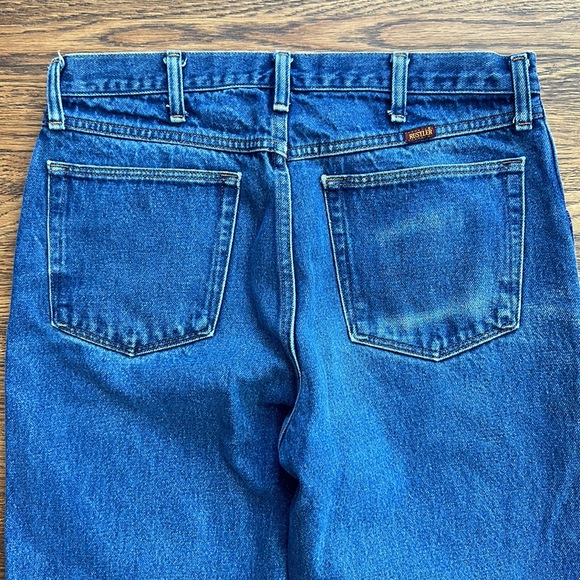 Men’s Rustler Vintage Blue Cotton Straight Fit Jeans - Picture 4 of 5